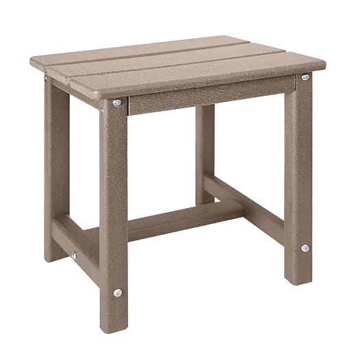 GARDENSTAR Adirondack Square Side Table,one-Tier Outdoor end Table, Patio Side Table for Pool,Porch,Backyard,Relaxing Companion (Teak)