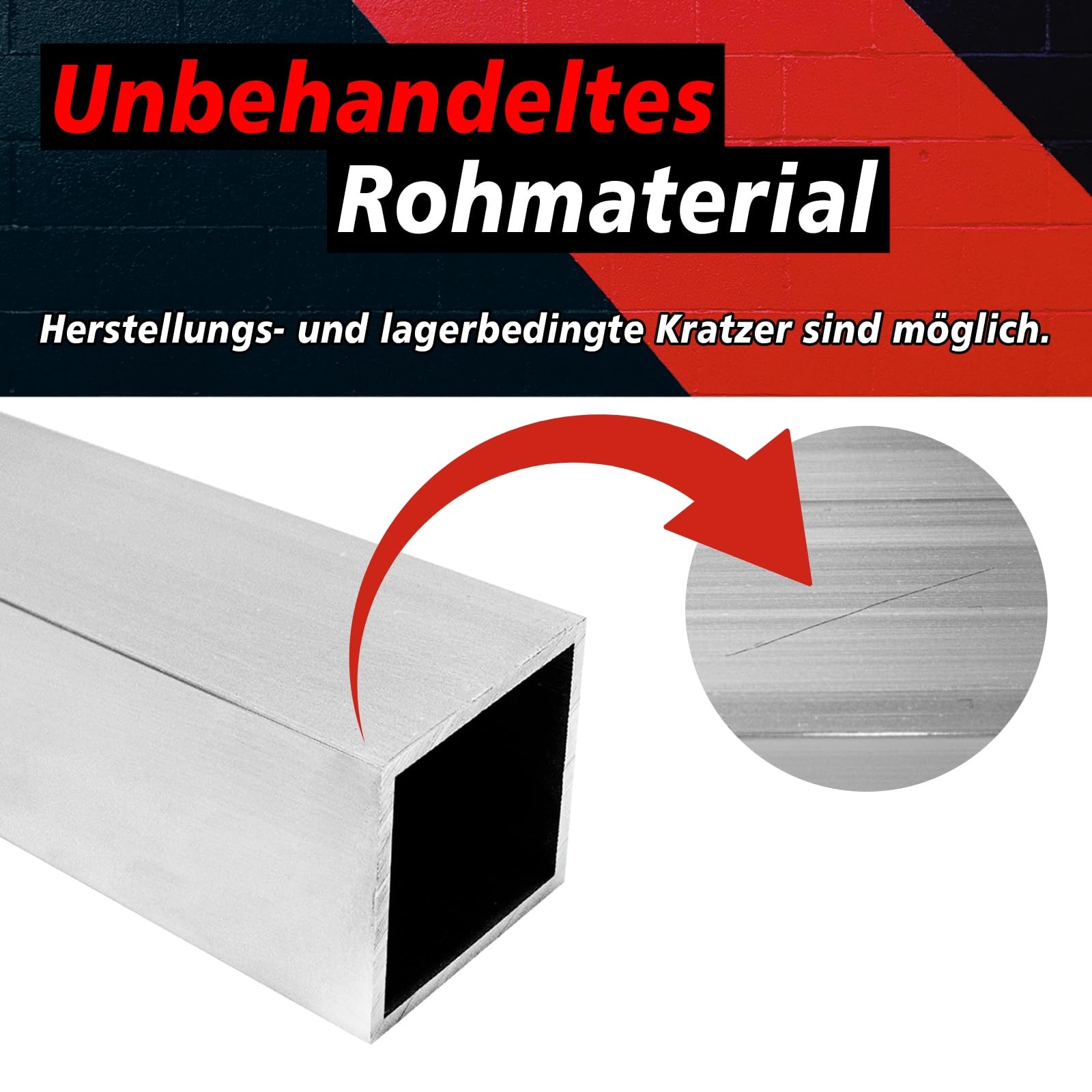 PRIOstahl Tube carré en aluminium - 1 tube carré - Dimensions du tube : 80 x 80 x 4 mm - Longueur : 1000 mm - EN AW-6063 t6 - Sans soudure - Pour la construction créative en aluminium