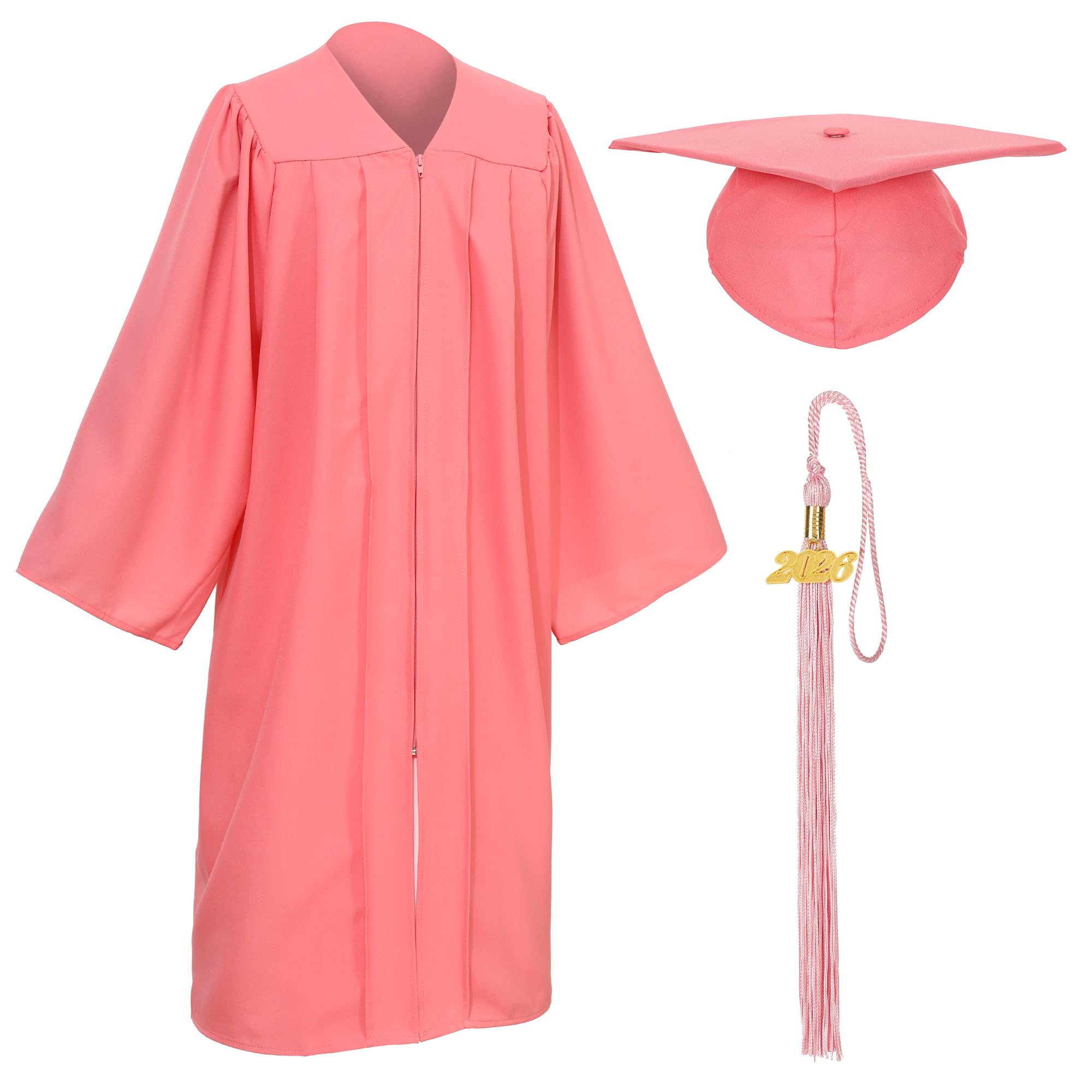 Unisex Matte Graduation Cap and Gown Tassel Package for High School and Bachelor
