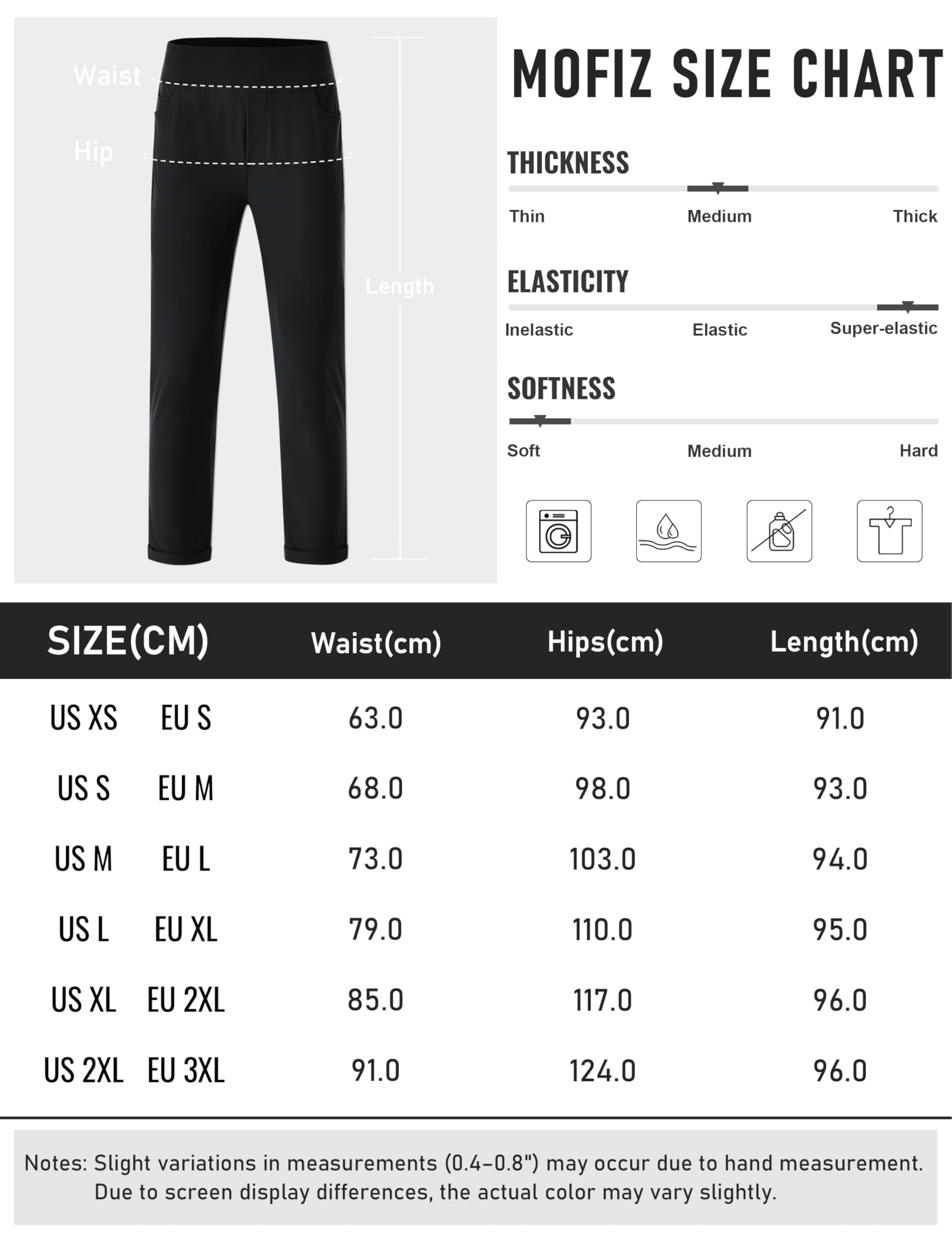 MoFiz Pantalon de Golf pour Femme avec Poches Pantalon Bureau de Extensible Pantalons de Business avec Ceinture élastique imperméable pour Sport, Voyage et Travail UPF50+