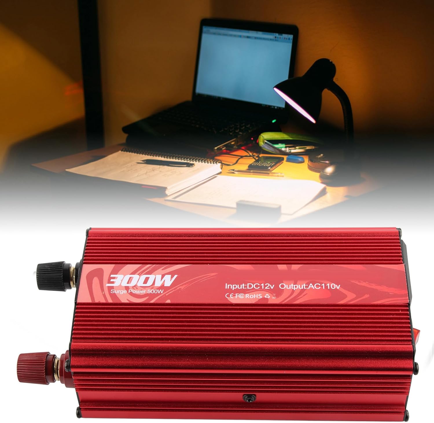Diydeg 3000W Pure Sine, DC 12V to 110V AC Car Inverter with Car Adapter & AC Outlet & Battery Clamp, Multifunctional High Efficiency Power Converter for Home