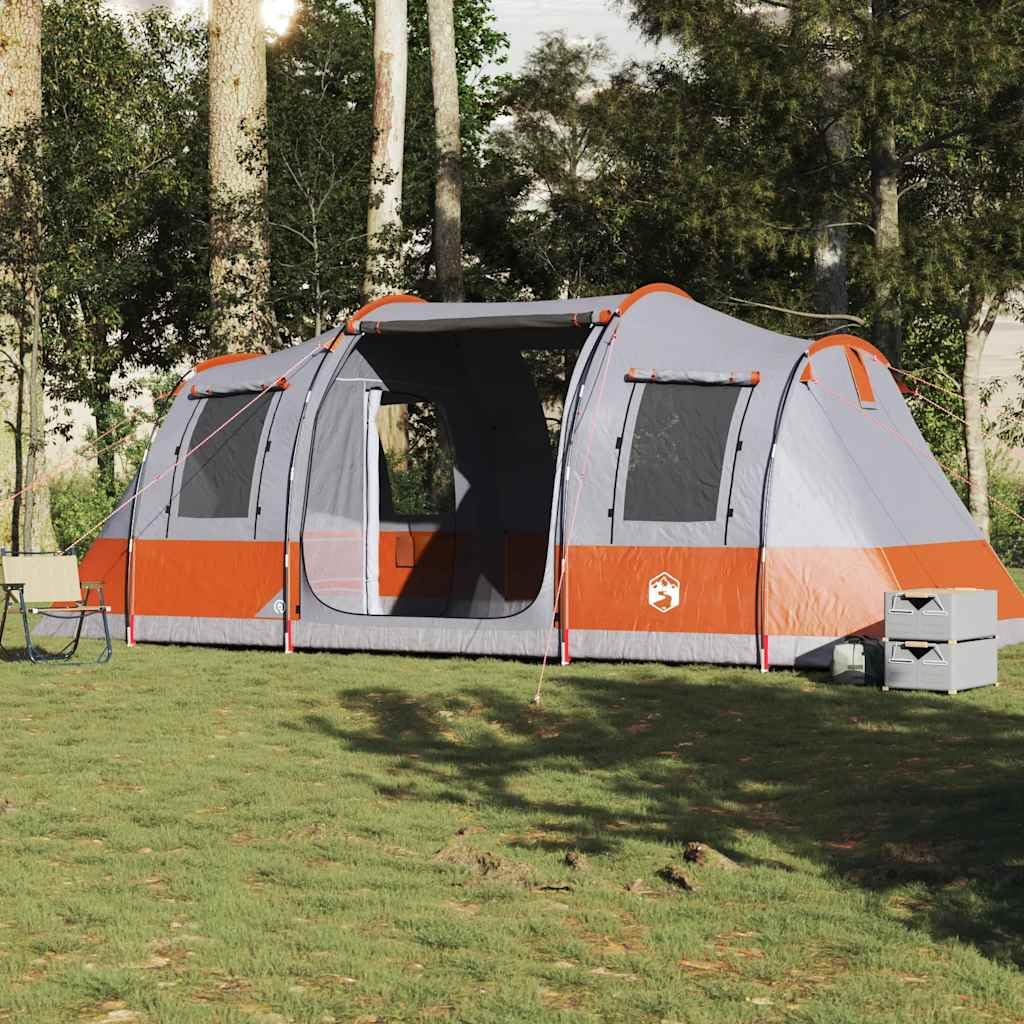 Tenda a tunnel per 4 persone con due cabine letto in design impermeabile verde per avventure in campeggio