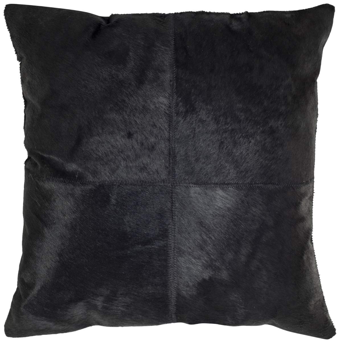 SafaviehHome Collection Carley Black 20 x 20-inch Cowhide Pillow