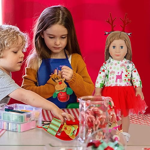 Miniatura 8 de 15 piezas de ropa de muñeca de 18 pulgadas de invierno, incluyendo accesorios de muñeca, ropa de muñeca, zapatos de muñeca, bufanda de muñeca,