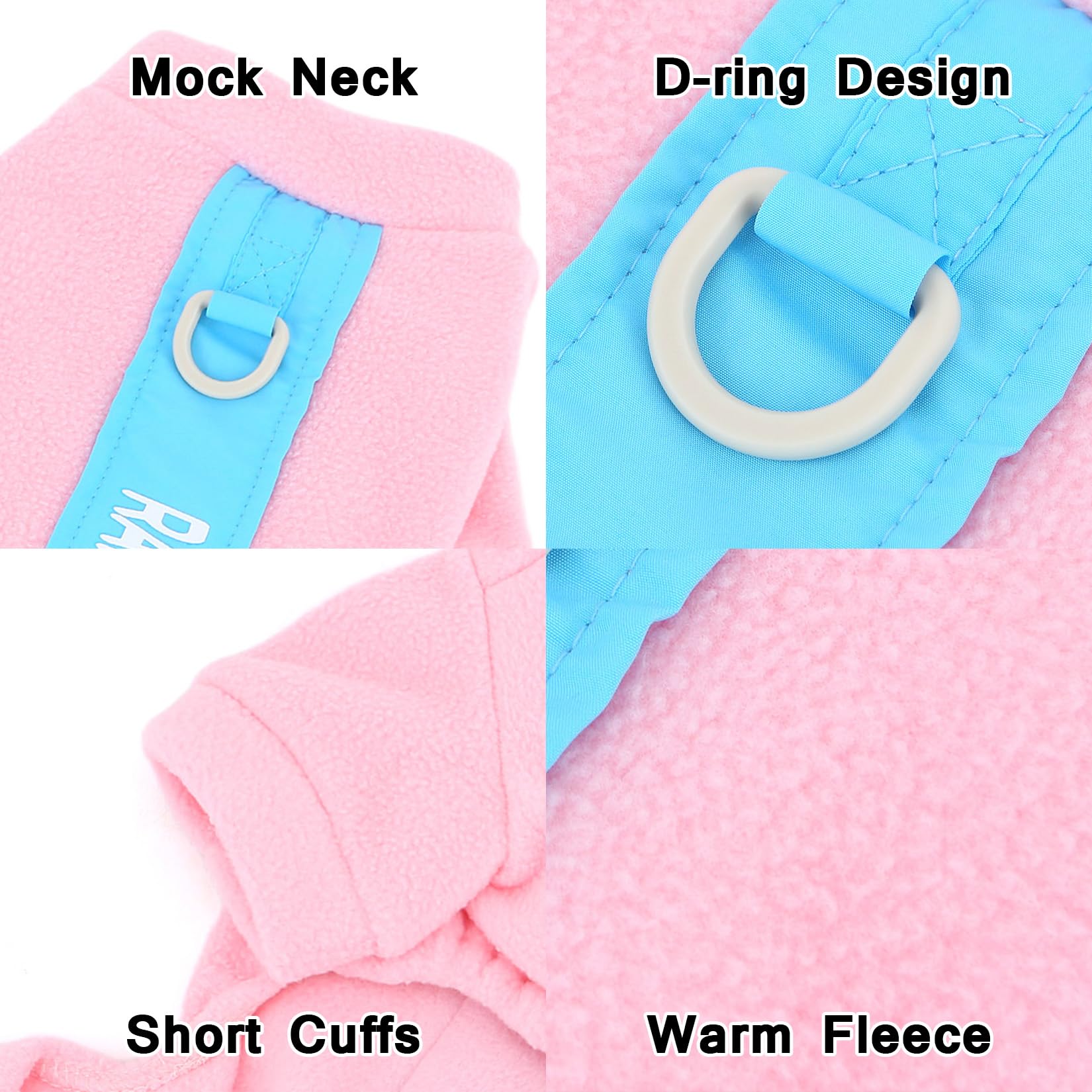 Pijamas de Forro Polar para Perros pequeños, Mono de Cachorro con Anillo en D y Letra Impresa, Suave Jersey de Cuatro Patas, Ropa acogedora de Invierno y otoño, Ropa de Dormir para Mascotas,