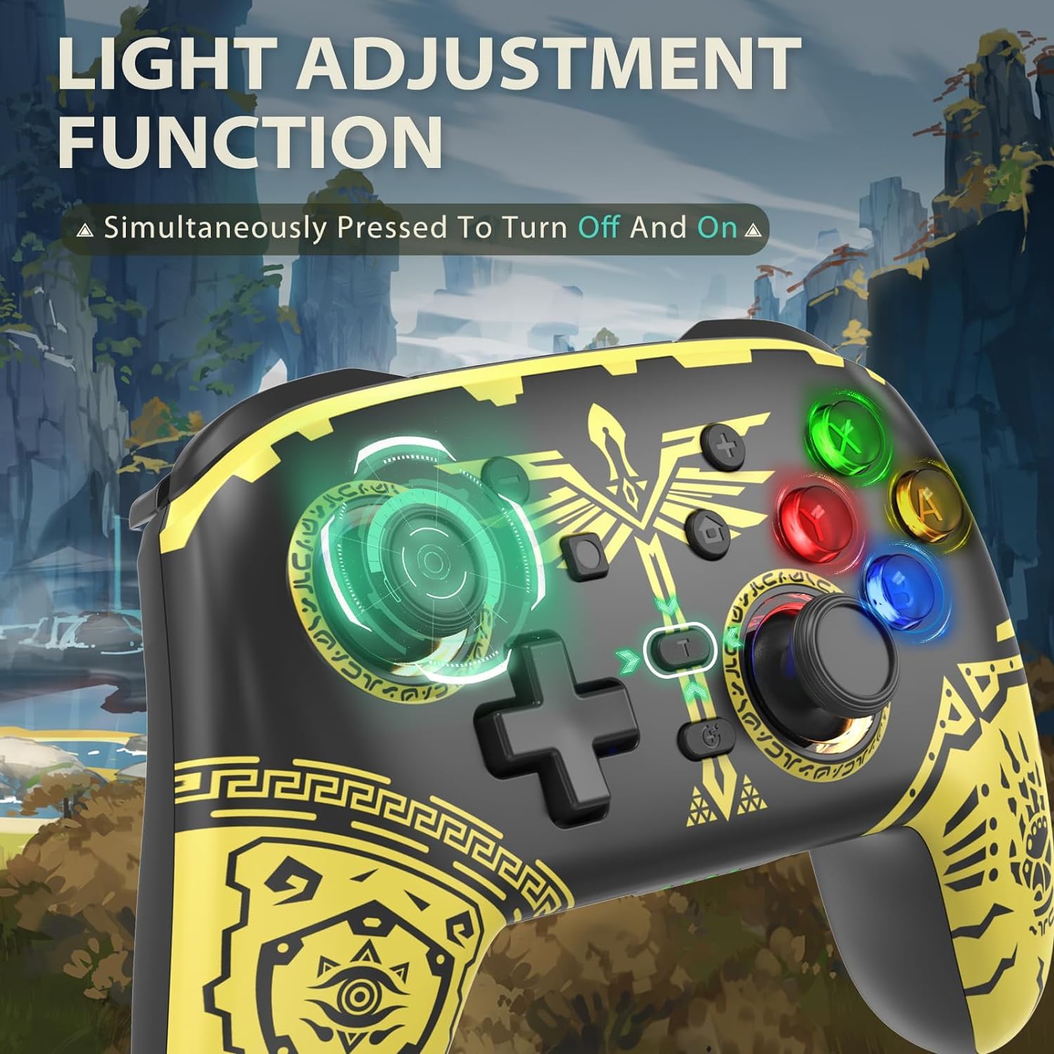 YTEAM Wireless Controller für Switch/OLED/Lite, Bluetooth Gamepad mit LED, Vibration, Turbo, Bewegungssteuerung, kompatibel mit PC, Android, Apple MFI, Steam