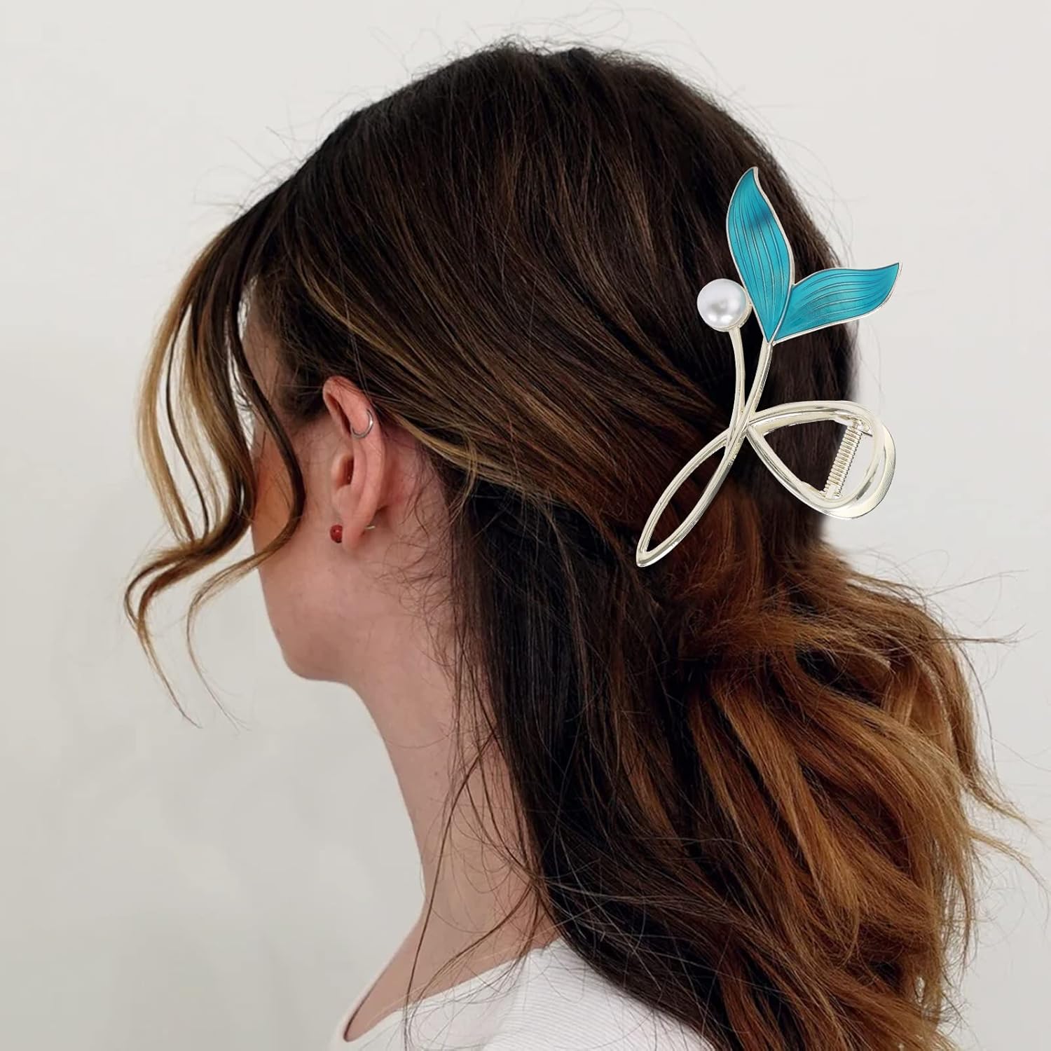 9 PCS Large Metal Hair Clips, Flower Claw Clips for Thick Thin Hair, Tulip Hair Claw Clips, Cute Hair Clips for Women Girls, Strong Hold Metal Clips, Fashion Design Hair Accessories, Spring Colors : Beauty & Personal Care