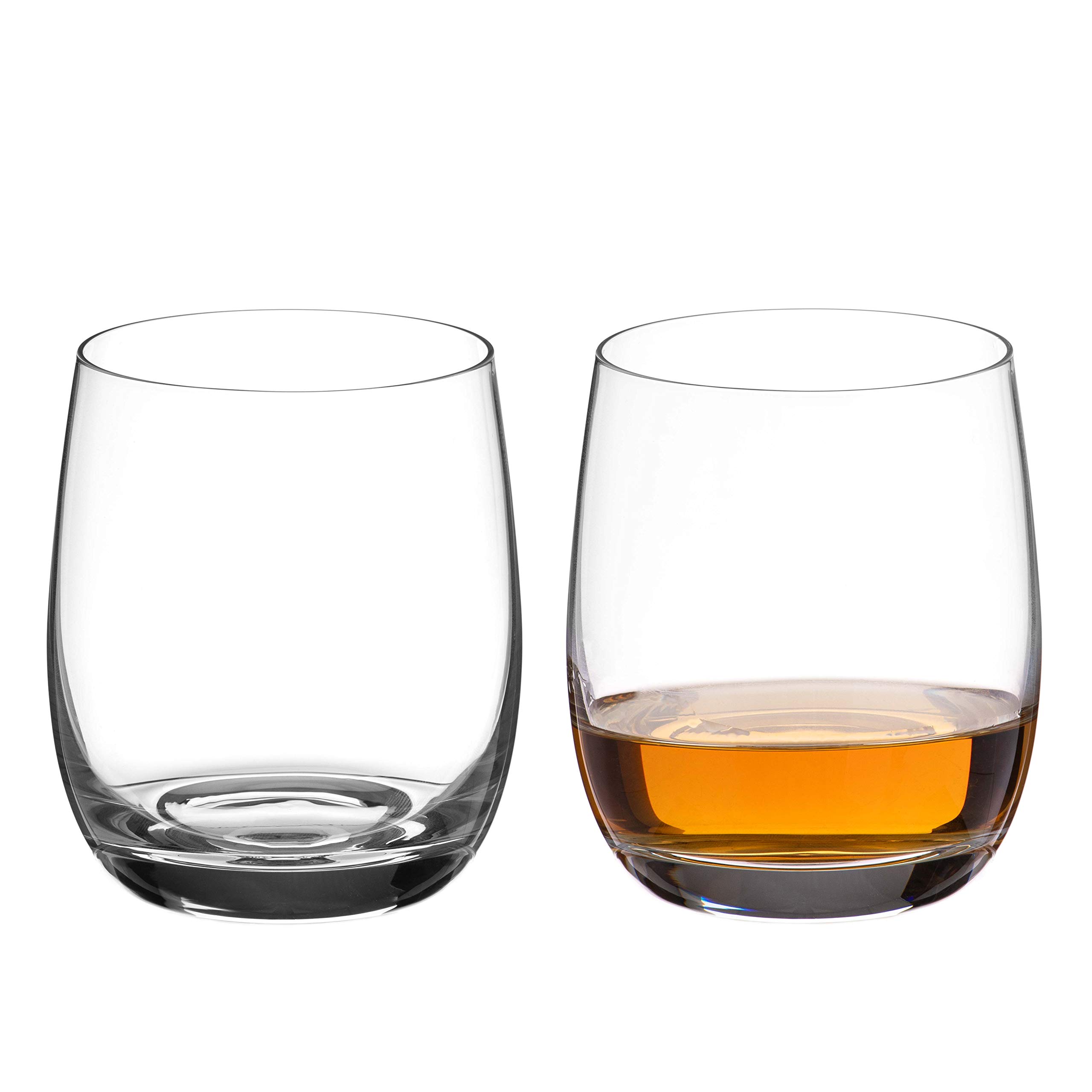 DIAMANTE Whisky Glasses Crystal Short Drink Tumblers Pair - ‘Moda’ Collection Undecorated Crystal - Set of 2