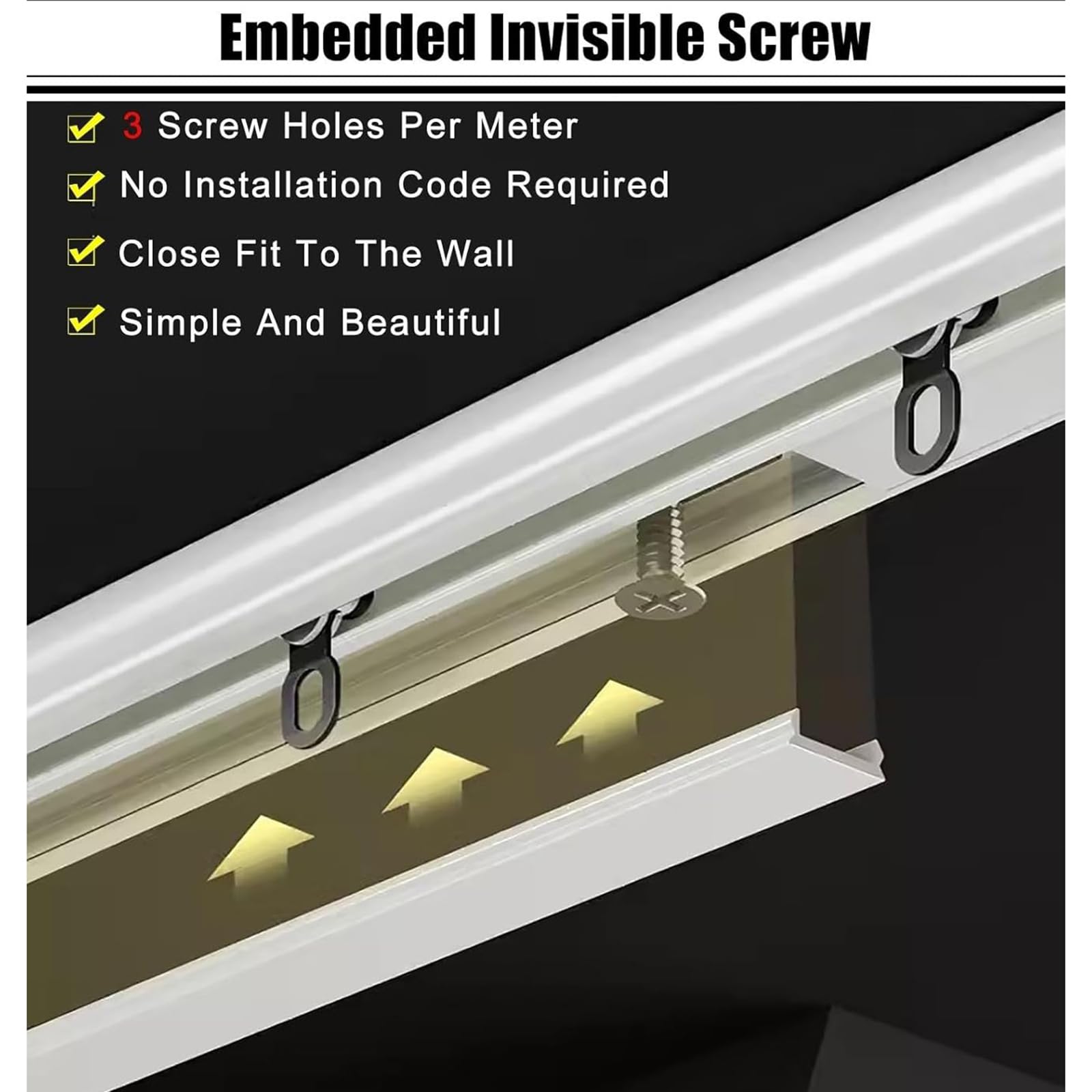 Tringle à rideau de plafond, rail simple ultra fin, séparateur de pièce pour salon et chambre à coucher, utilisation polyvalente en intérieur