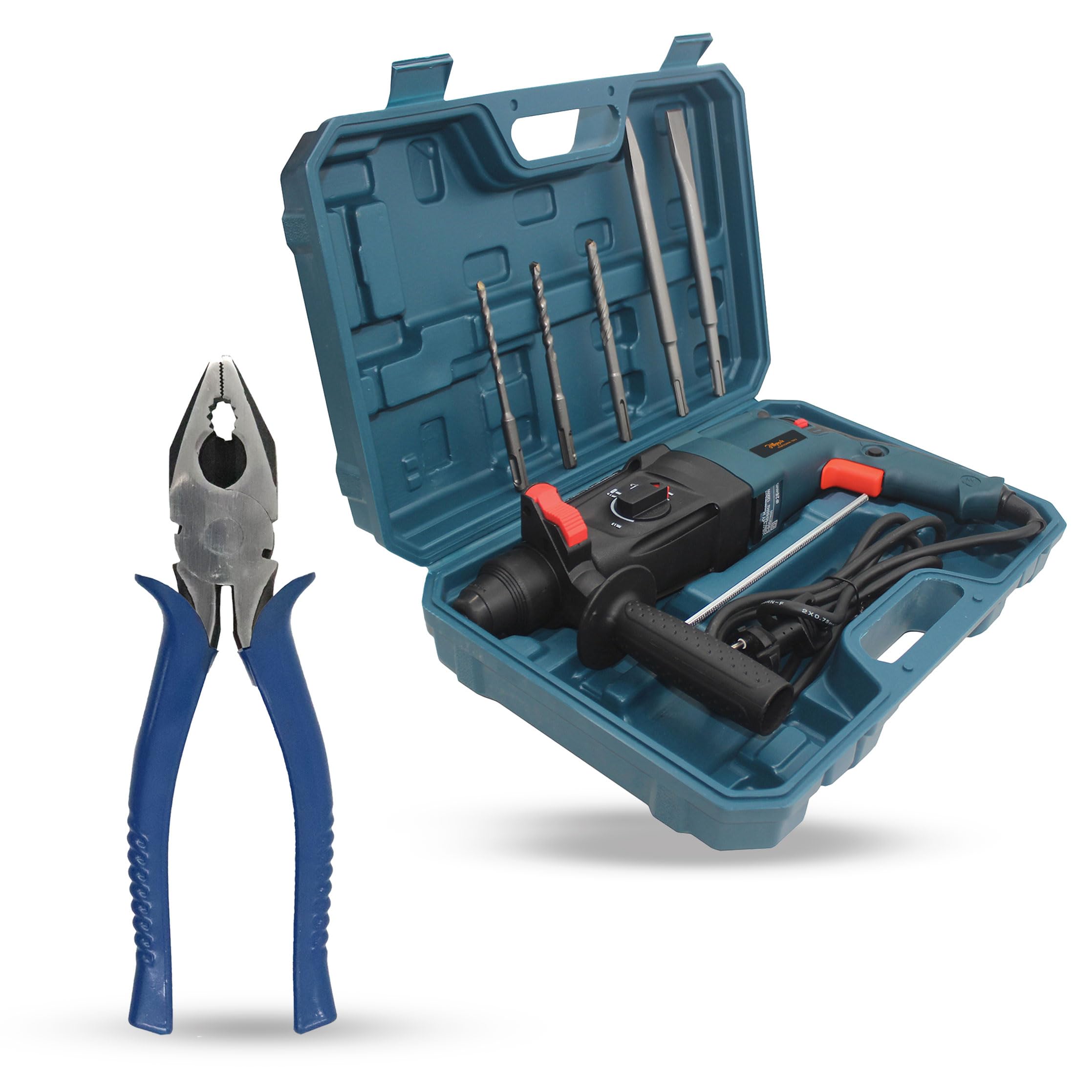 Hillgrove HGCM754M1 26mm Hammer Impact Drill Machine Forward/Reverse Rotation with 5Pcs SDS Plus Bits for Making Holes in Metal/Wood/Concrete Hammer Drill (26 mm Chuck Size, 1200 W) (B0C9Y5T6R3) Amazon Price History, Amazon Price Tracker