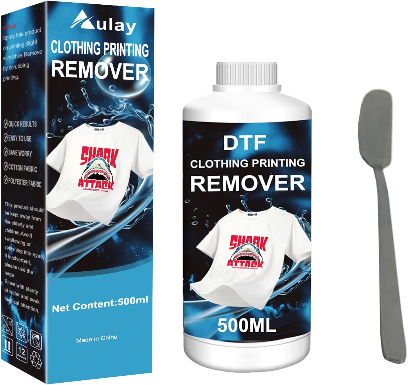 DTF Ink Print Remover Liquid 500ML for Fabrics Rapid Remover Letter Remover DTF Print Remover Solution Fabric Fixer Print Remover for T-Shirt Bag