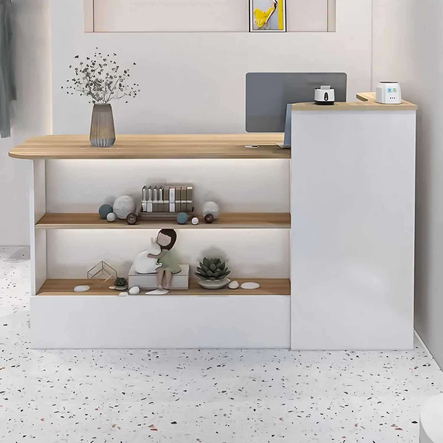 Amazon.com: Nuipesn Modern Reception Desk Front Counter Desk with ...