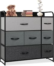 LLappuil Dresser for Bedroom Clearance with 7 Drawers, Closet Dresser, Storage Fabric Dresser Chests of Drawers Organizer, Grey