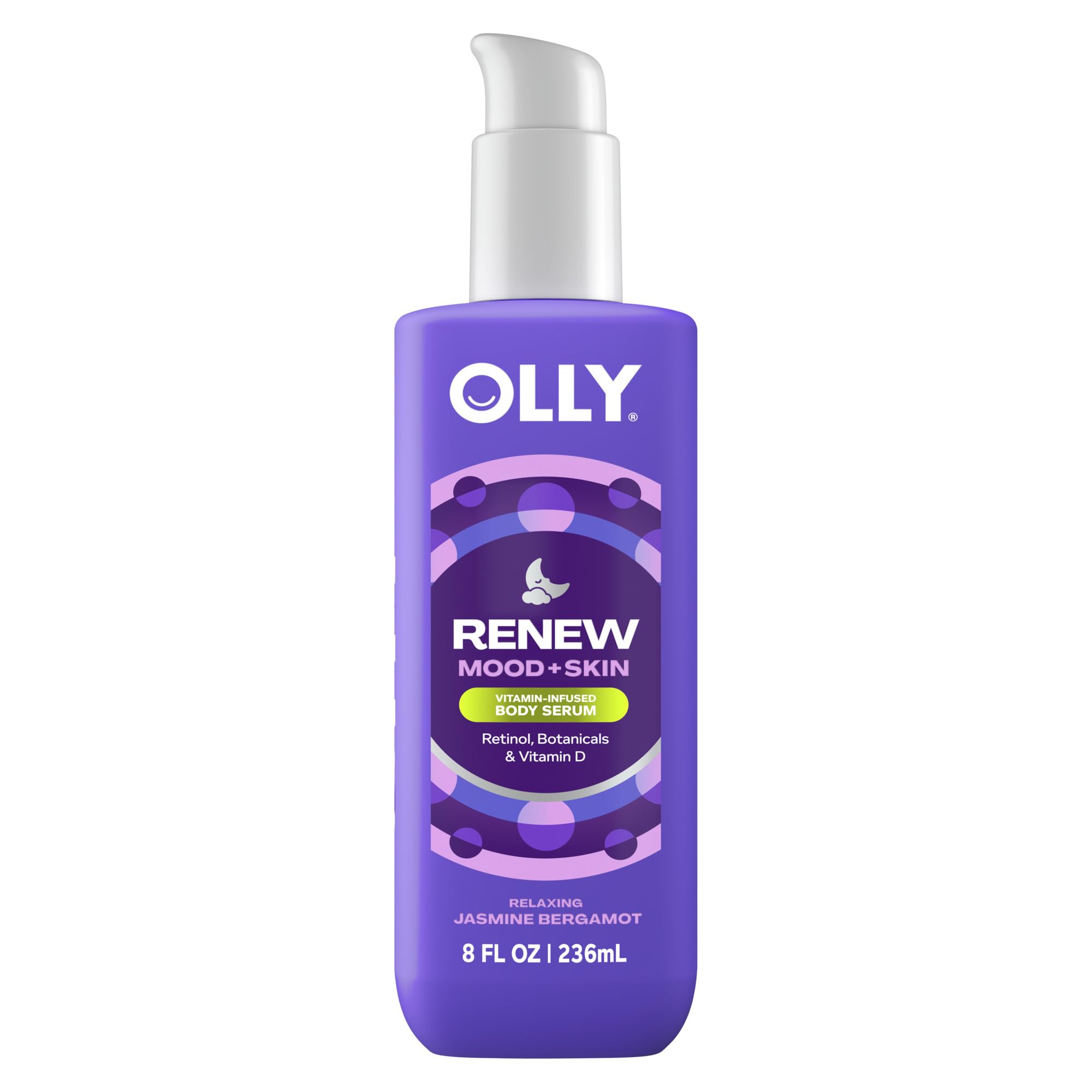 OLLY Renew Body Lotion-Serum with Vitamin D, Retinol & Botanicals – Nourishing Cleanser for Skin Barrier Repair, Deep Hydration, Jasmine Bergamot Scent, 8oz