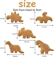Vista 4 de 5 Packs Dino Nugget Pillow Plush, Large Dinosaur Chicken Nugget Pillow Stuffed Animal Plush Toy, Dino Nugget Dinosaur Theme Party Decoration