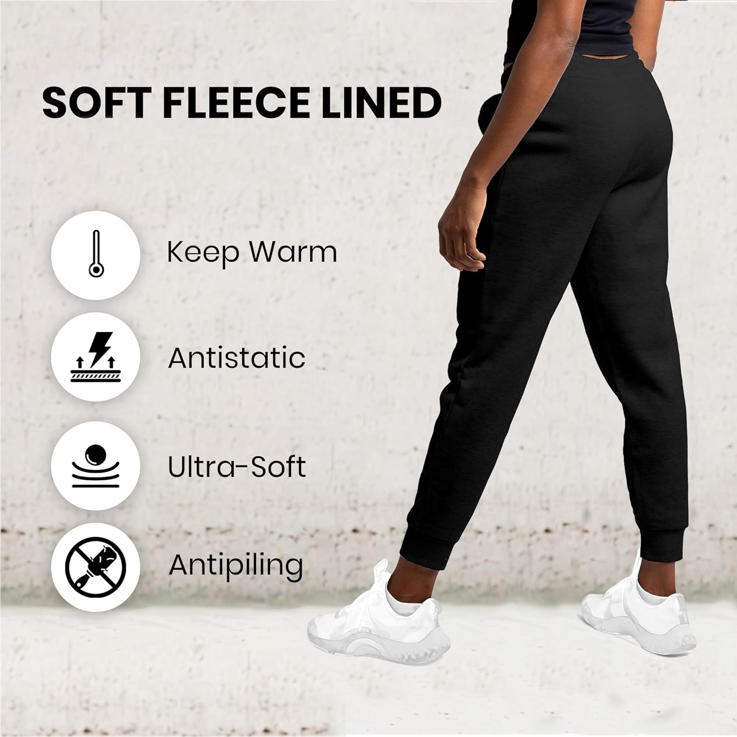 Common Stitch 3 Pack Sweatpants Women - Womens Sweatpants with Pockets, Fleece Womens Joggers, Yoga Pants (Available in Plus) - Image 4
