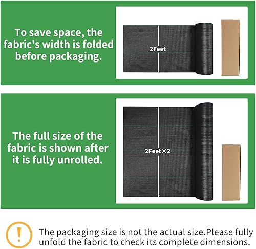 Miniatura 10 de mupera Tela resistente de barrera contra malezas, 6.5 pies x 330 pies (78 x 3960 pulgadas), tela de paisaje de grado profesional, resistente a los