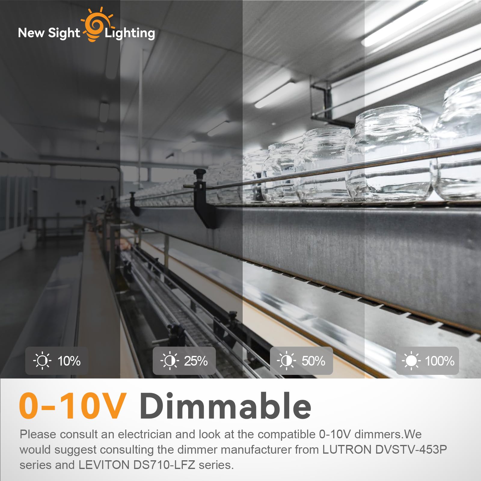 8FT LED Vapor Tight Light 3500K 4000K 5000K Adjustable 8450 9750 11700LM 120-277V 0-10V Dimmable Vapor Proof Fixture — view 7