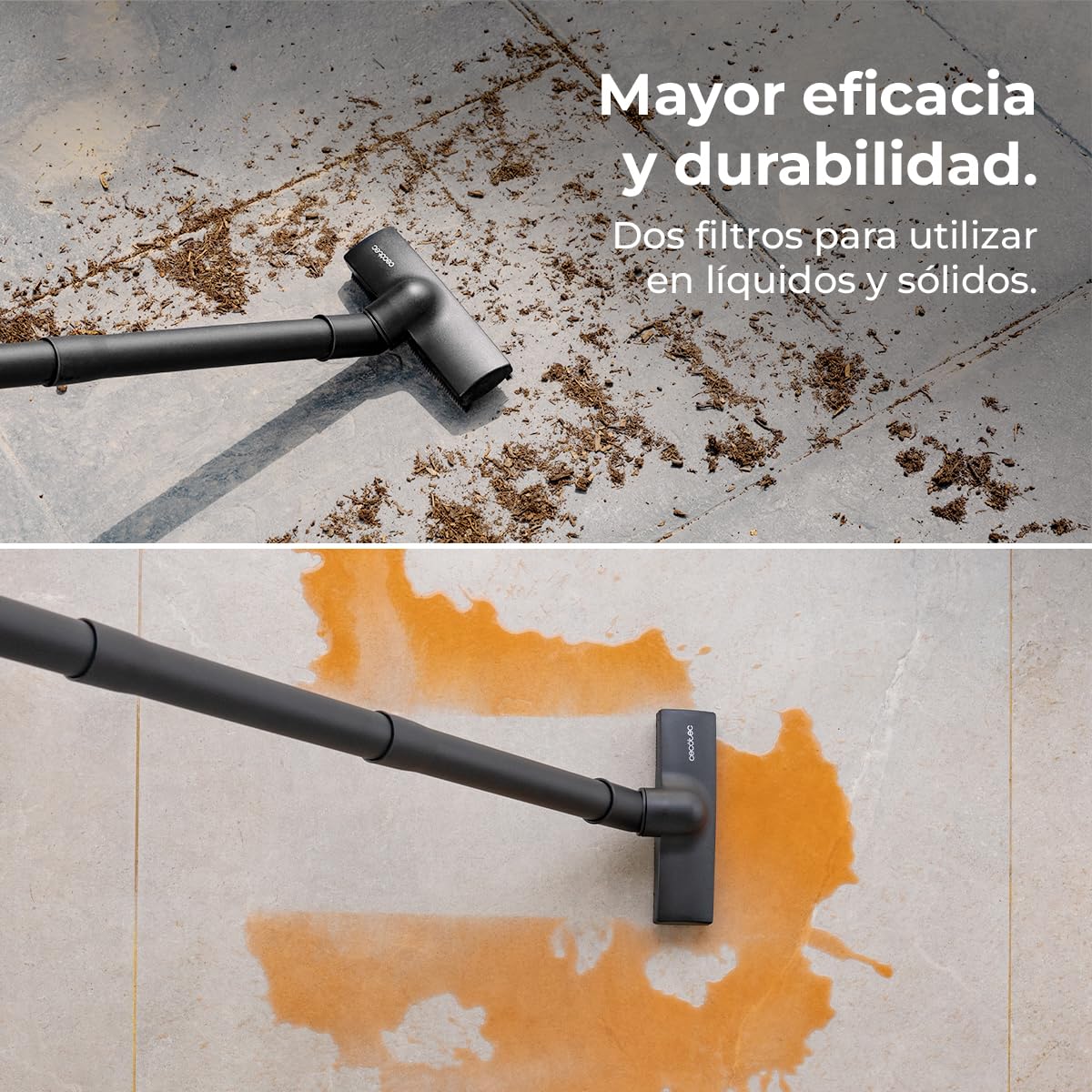 Cecotec Aspiradora con Cable en Seco y Húmedos - Aspirador Sólidos y Líquidos 16L Conga Rockstar Wet & Dry Compact Garden Plus. 1200W, Ligero, Compacto, Doble Función de Succión y Soplado, Accesorios