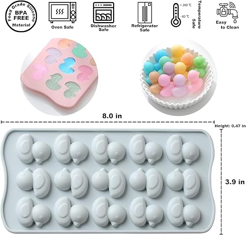 Vista 22 de Novedoso juego de moldes para confiteros de huevos y conejos, caramelos antiadherentes y chocolate para mini pastel, galletas, caramelos, gelatina