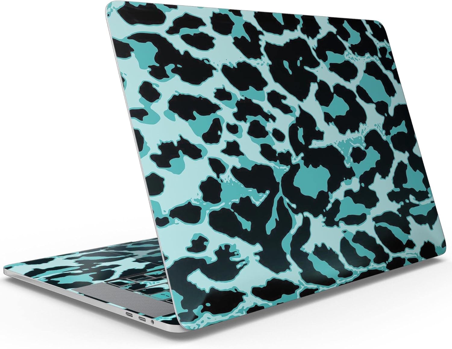 DesignSkinz - Vector Hot Turquoise Cheetah Print - Full-Body Wrap Protective Decal Skin Kit Compatible with MacBook 16" Pro M1 (A2485)