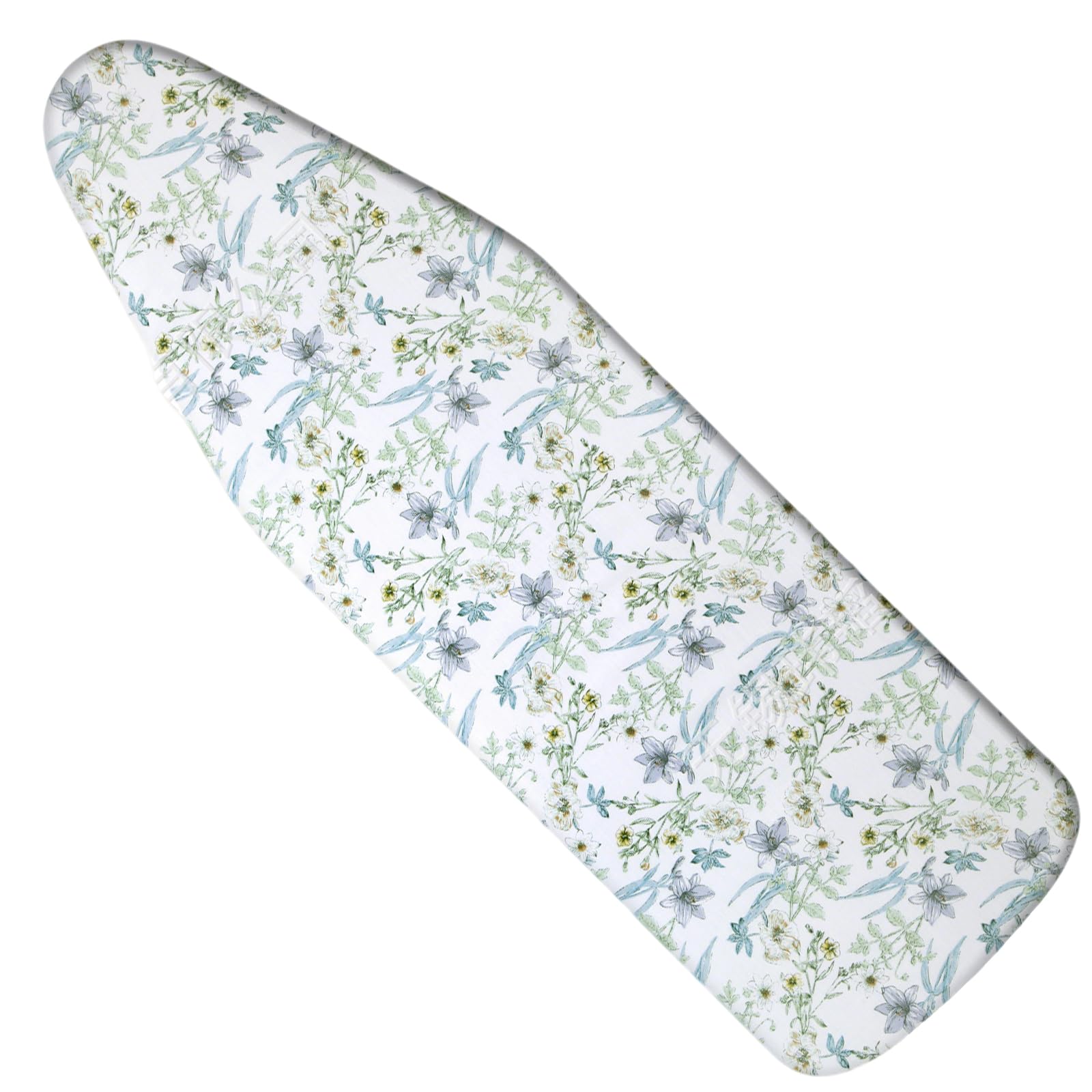 Rhinenet Ironing Board Cover with Extra Thick Padding Drawstring Tightening with Thick 6 mm Felt Padding Easy Fit Scorch Resistant Printed Size Up to 55x19 inch (Small Floral Print) — image 1
