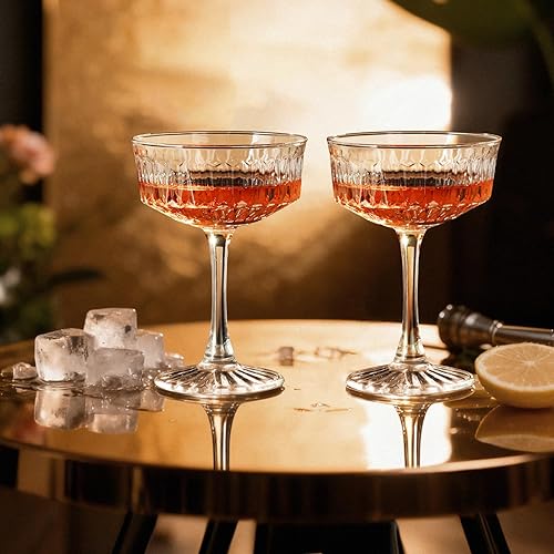 Miniatura 6 de Copas Coupe, juego de 4 copas de martini, copas de champán vintage, copa de Martini grande de 8 onzas, vidrio de cóctel de estilo retro para bebidas