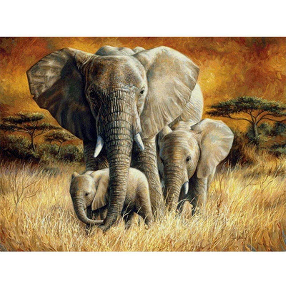 Diamond Painting Éléphants 5D pour Transformer Votre Décoration de Salon et Chambre de Grand Format