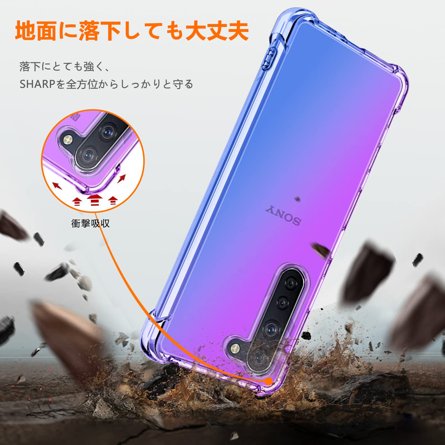 Amazon.co.jp: OPPO Reno3 A ケース クリア TPU グラデーション色 耐