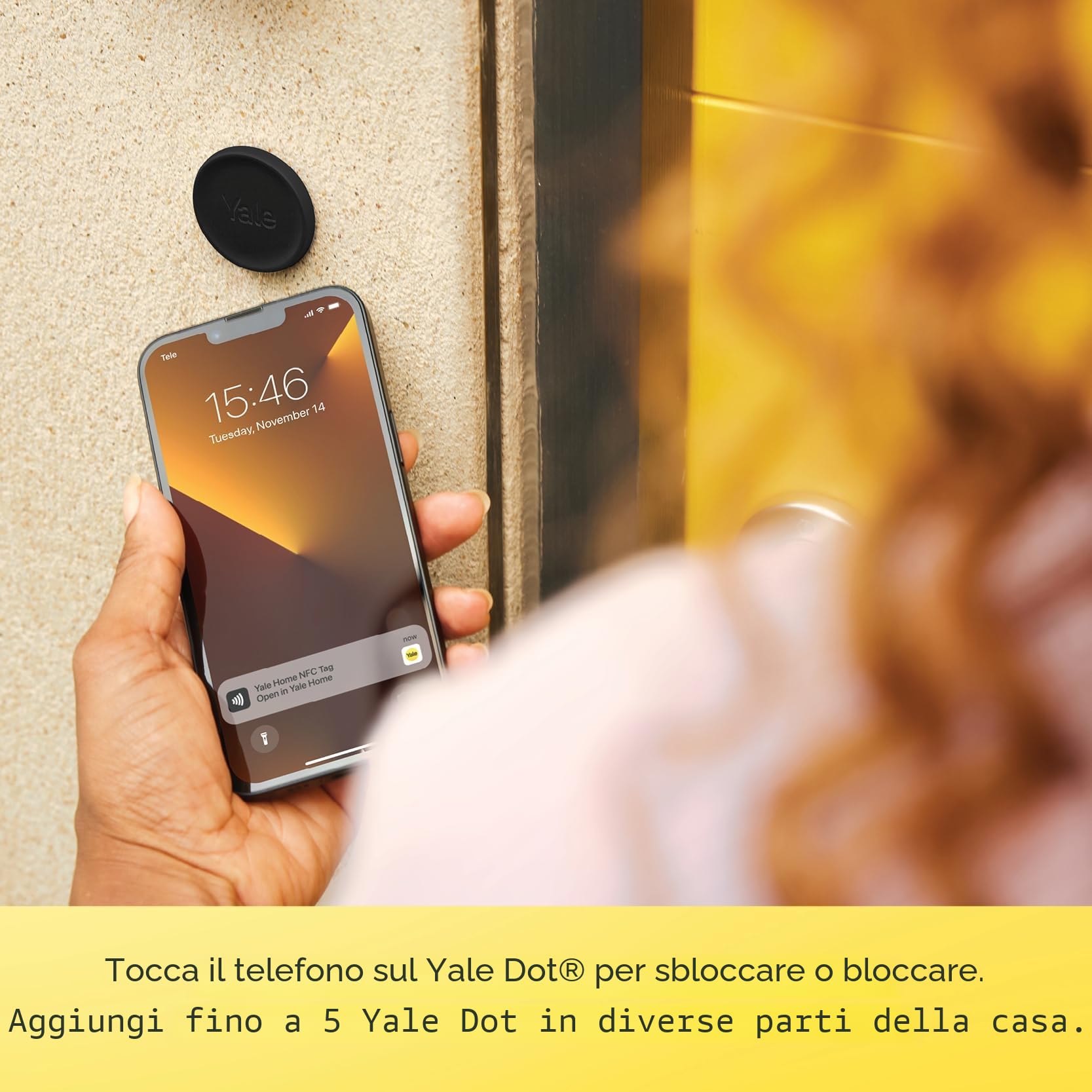 Yale Serratura Smart Linus L2 05/103210/MB Nero, accesso senza chiave, Installazione fai da te, Blocco/sblocco da remoto, Wi-Fi integrato, Compatibile con Matter, Controllo via App p Yale Home