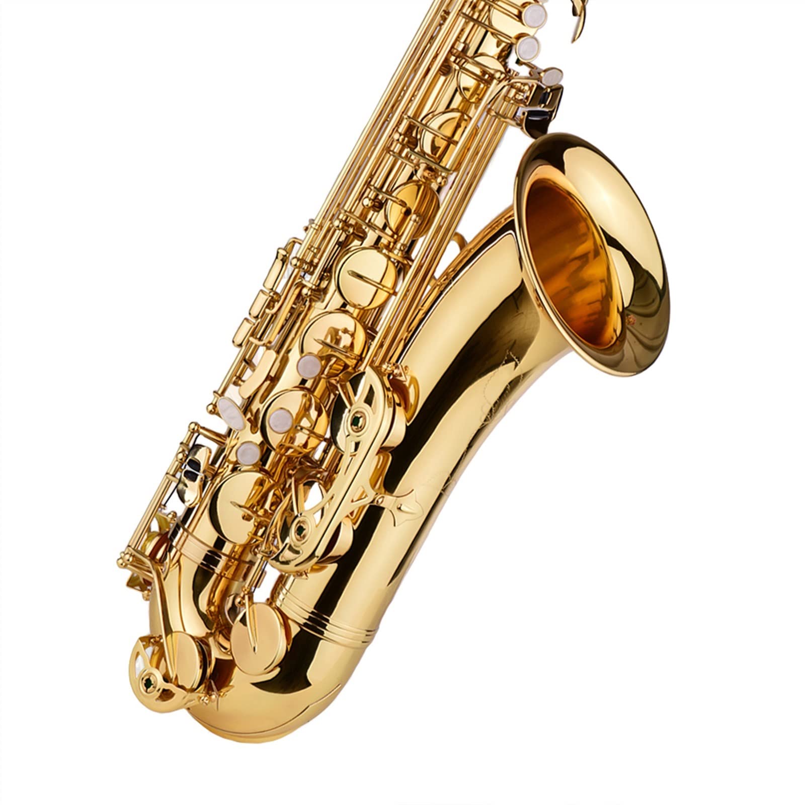 Strumento A Fiato SIB Sassofono Tenore Corpo in Ottone Oro con Custodia Guanti Sax Cinghie al Collo Sassofono principiante