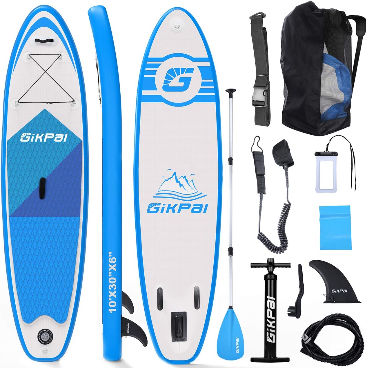 Fostoy Paddle Board, Inflatable Stand Up Paddle Boards-Premium SUP Adjustable Paddle Board Paddles Accessories &Backpack, Ankle Leash, Air Pump-Perfect for Youth & Adult (Paddle Board)