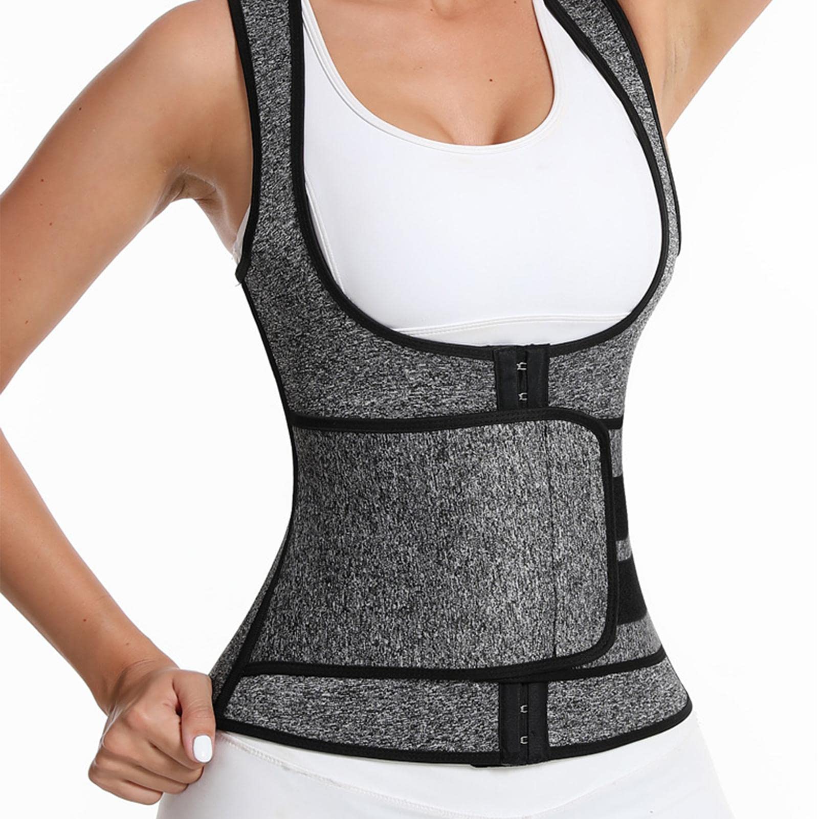 Damska kamizelka trenera talii,Cincher Gorset Fajas Potrójne pasy Tank Top Zipper Vest | Oddychaj?ca elastyczna wyszczuplaj?ca bielizna modeluj?ca si?owni?, ?, bieganie, taniec, jazd? Pologmase
