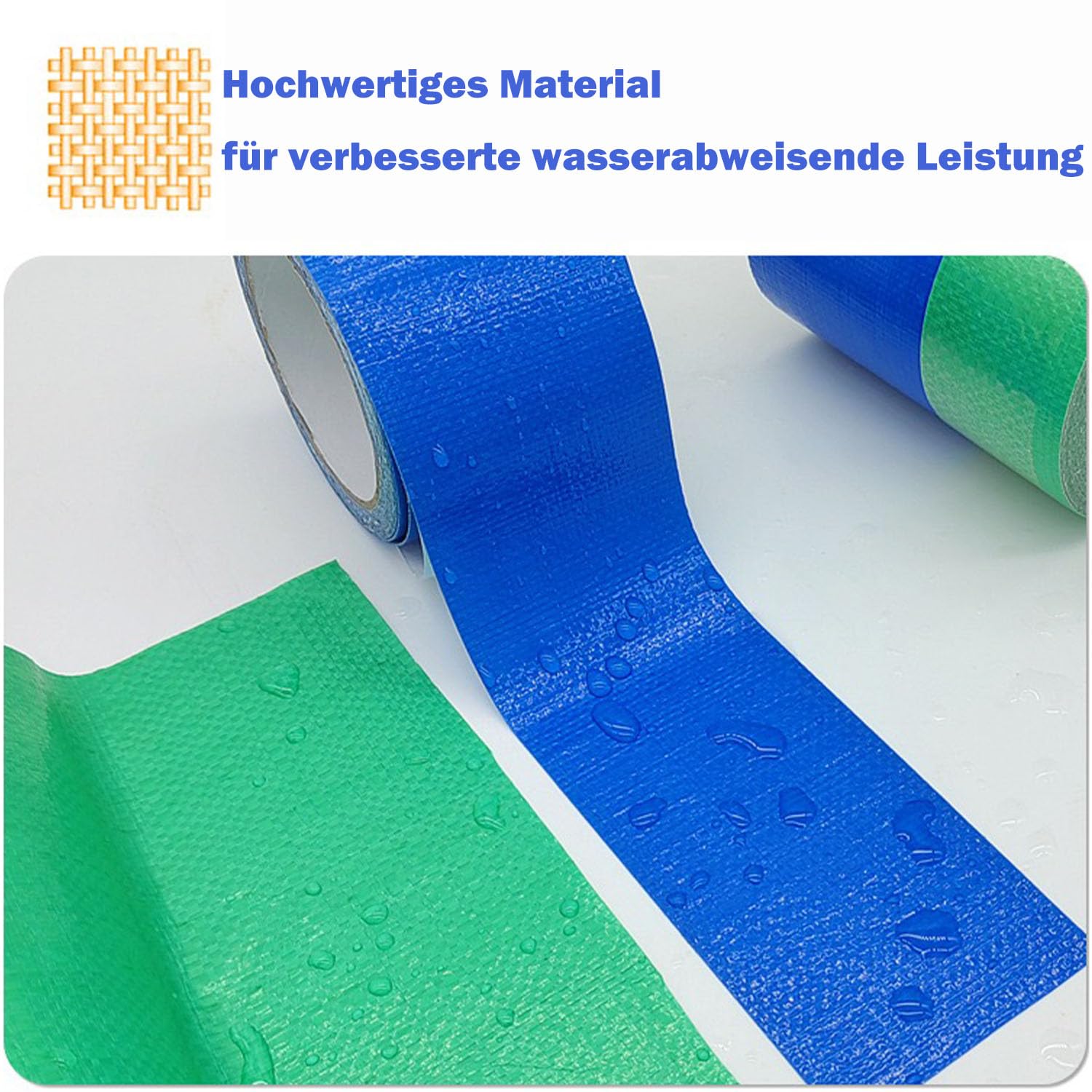 VOGANLL PE Tarpaulin Tape, Repair Tape for Fabric Tarpaulins White, PVC, Length 5 m, Width 5 cm, Länge 5M, Breite 5cm - Image 2