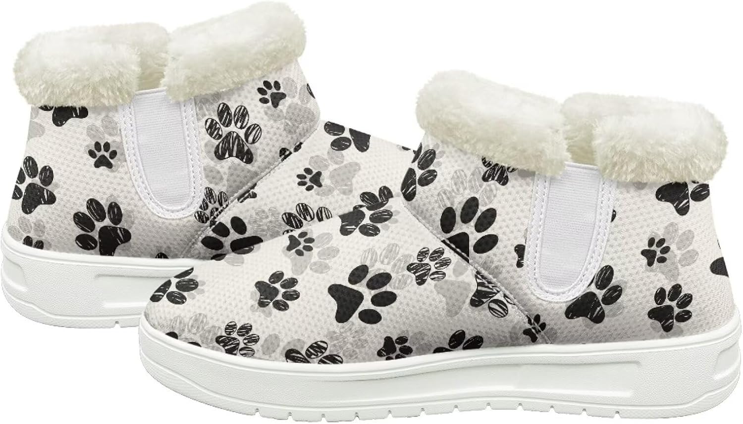Womens Snow Boots Warm Fur Lined Winter Shoes Anti-slip Slip-on Ankle Booties Short Boots