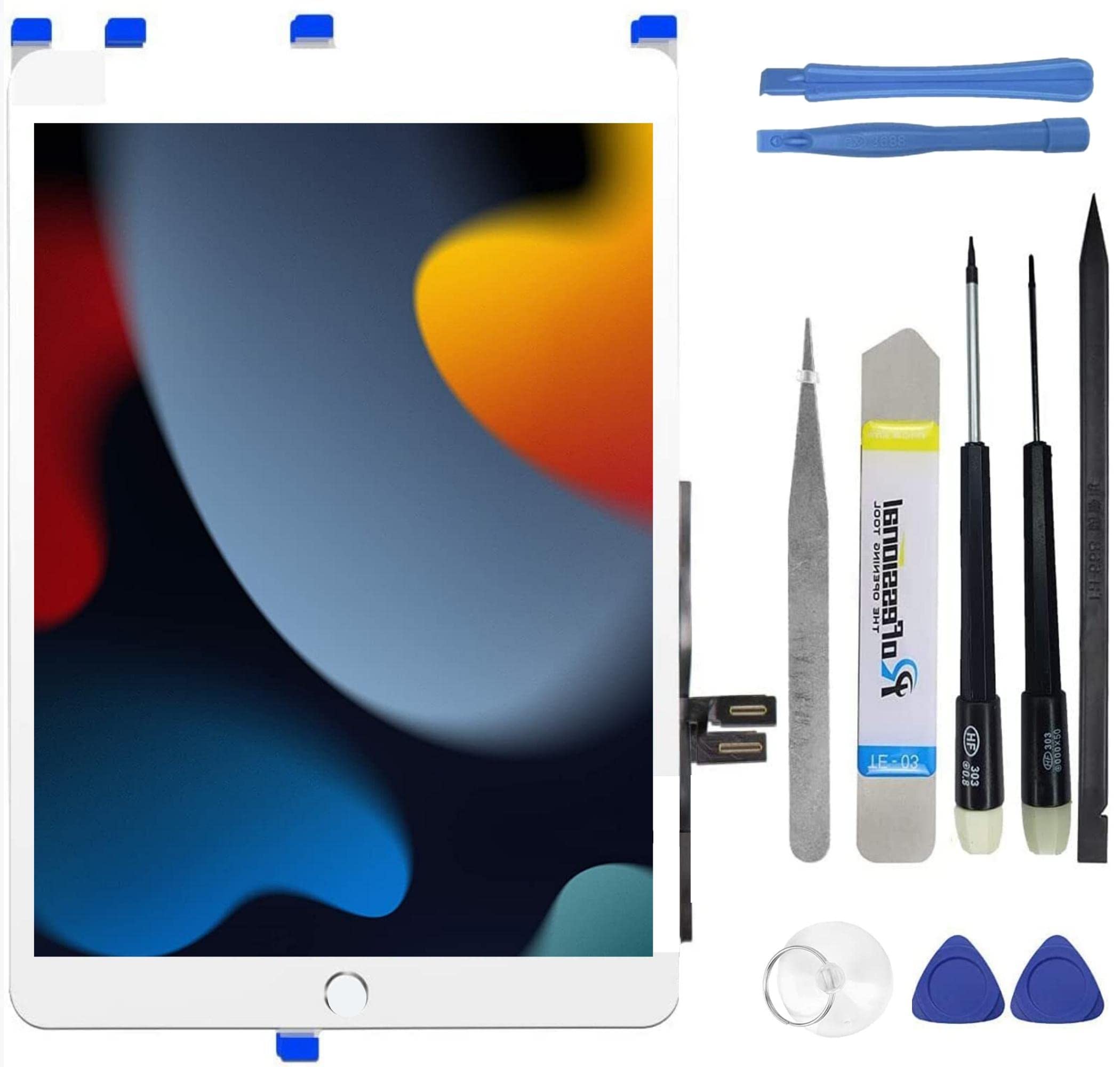 NB+ Screen Replacement For iPad 9th Generation 10.2 ”Touch Screen Digitizer 2021 Pre-Installed Adhesive(model:A2602 A2603 A2604 A260(White)