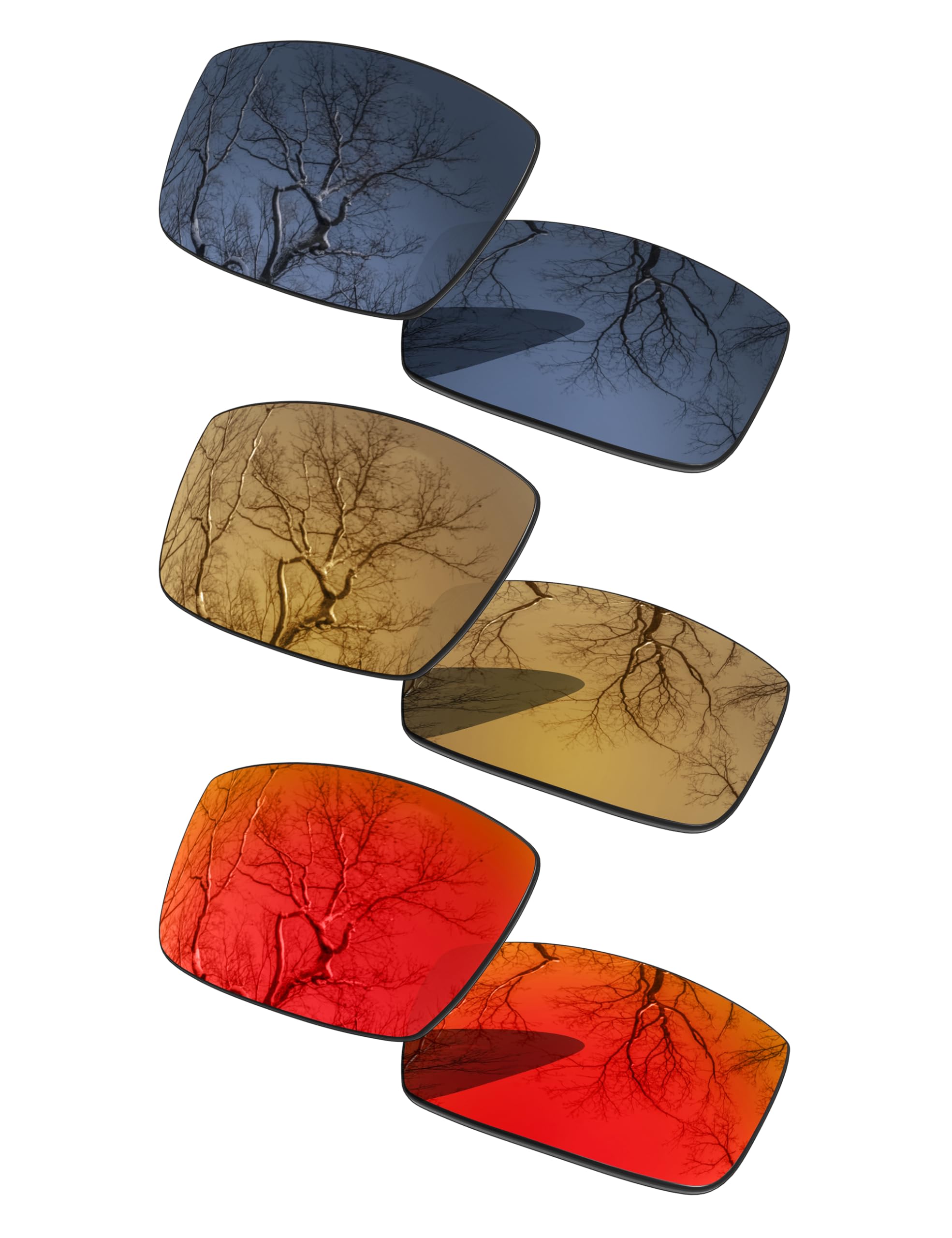 3 Pair Polarized Replacement Lenses for Oakley Gascan OO9014 Pack