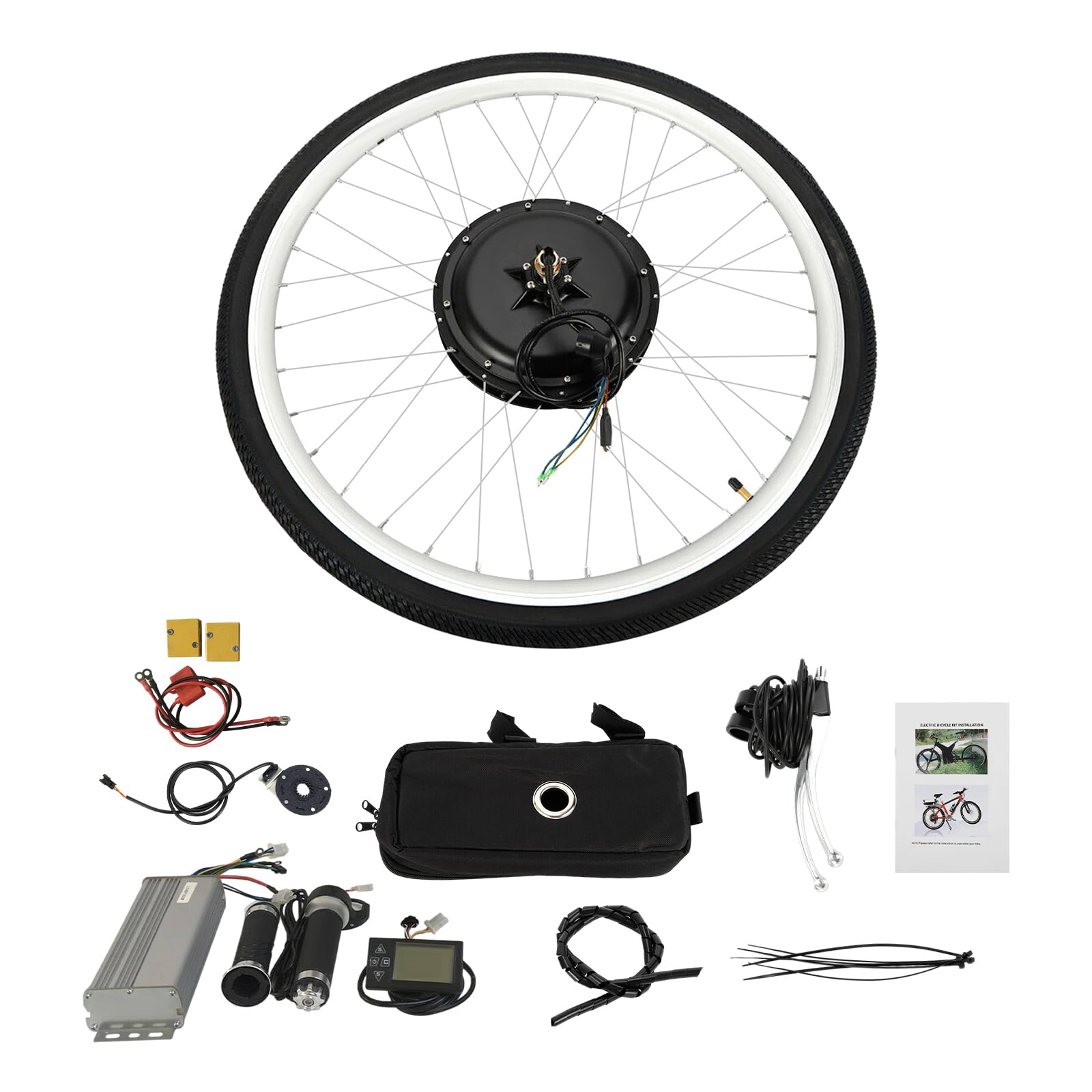 Kit Conversion Vélo électrique 1000W 48V – Moteur Avant Pour Roues 28/29/700C – Écran LCD, Pédalage Assisté, Vitesse 45-55 Km/h