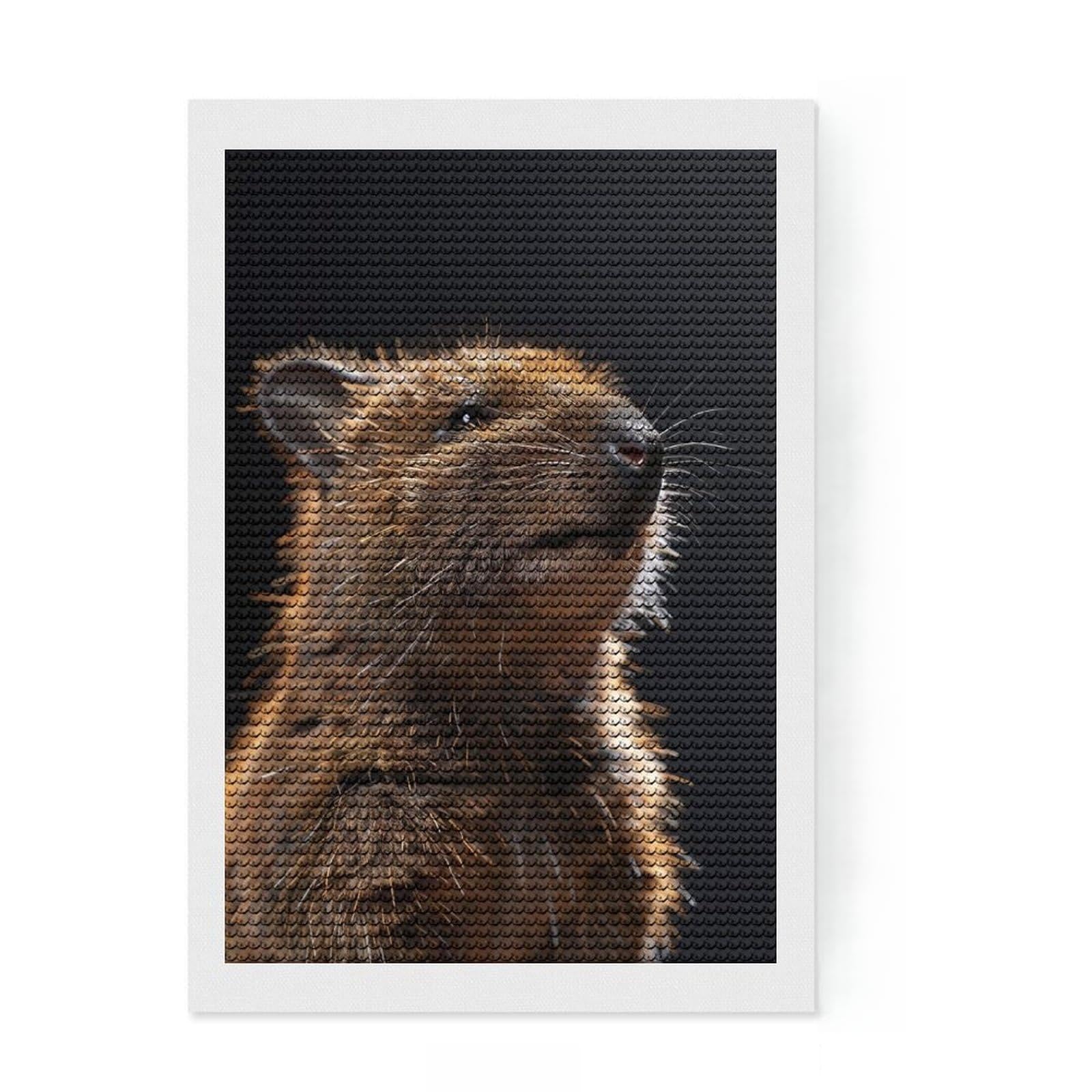 Junmoney Quokka DIY Diamond Art Canvas Kit 8"x12", Sparkling Crystal Beads, Modern Decor, Boho Decor, Christmas Gift