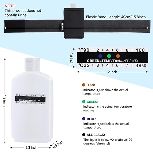 Miniatura 2 de El kit completo de prueba de orina de 16 piezas incluye 2 bolsas de gel de preservación térmica, 2 botellas vacías portátiles, 10 tiras adhesivas de