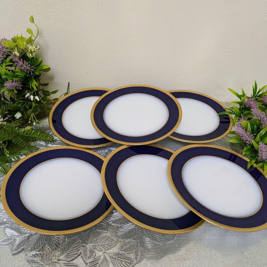 16 ホーム＆キッチン 大倉陶園 デザート皿 20cm皿 瑠璃片葉金蝕