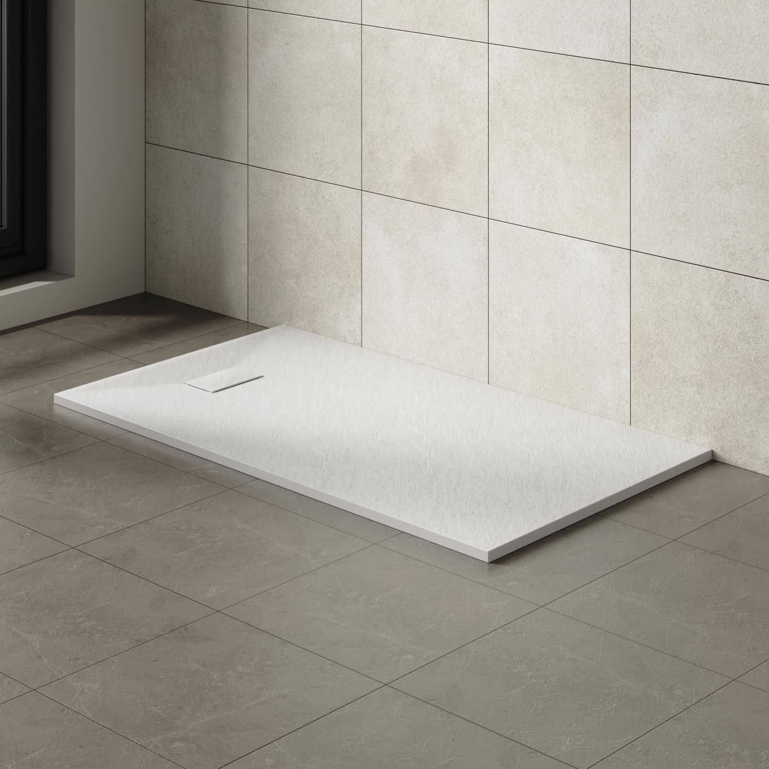 Aquariss 1600x900mm SMC Anti Slip Shower Base Tray Rectangular for Shower Enclosure White
