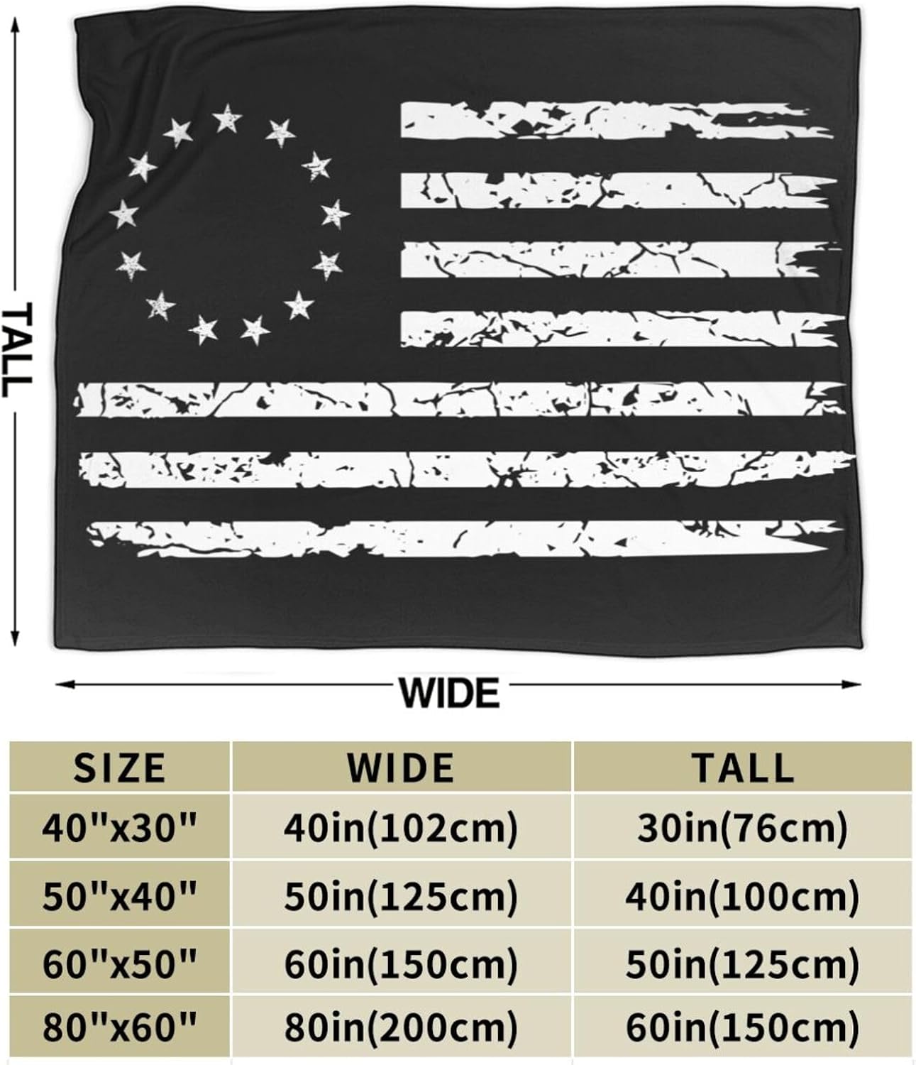 13 Star Betsy Ross Flag Throw Blanket for Couch 80"x60" Bed Sofa Super Soft Cozy Blanket Flannel Blankets & Throws