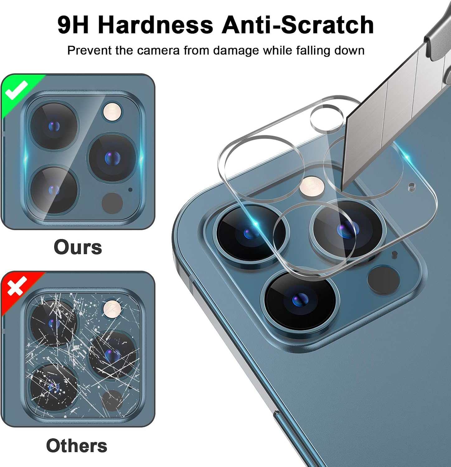 Rhidon [3 Pack] Camera Screen Protector for iPhone 12 PRO 5G (6.1”) Screen Protector Tempered Glass, Case Friendly No-Bubble HD Clear Anti-Scratch Camera Lens Screen Protector for iPhone 12 PRO 6.1