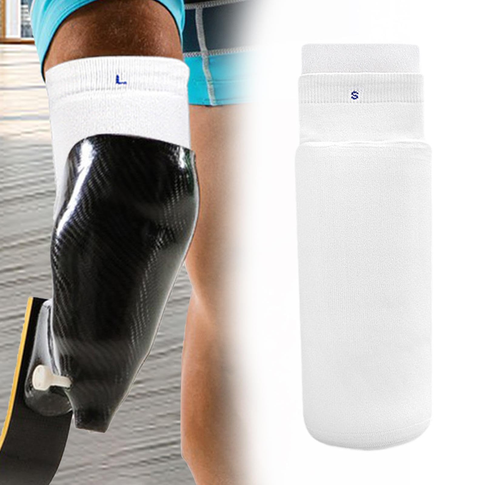 Sharplace Calcetines Protésicos, Calcetines Protectores para Amputados, Calcetines Elásticos de Algodón para Amputaciones Parciales Del Pie, Calcetines, S