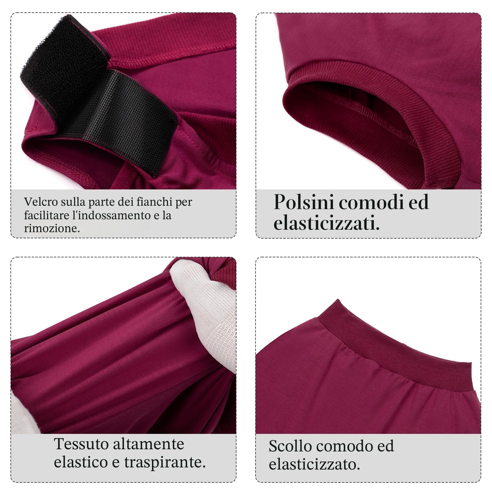 Body Post Operatorio Cane Femmina Maschio Tutina Post Operatoria Cane Tuta da Recupero Body per Cani dopo Sterilizzazione Fascia Addominale Post-operatoria Pigiama Vestito Chirurgico per Cani