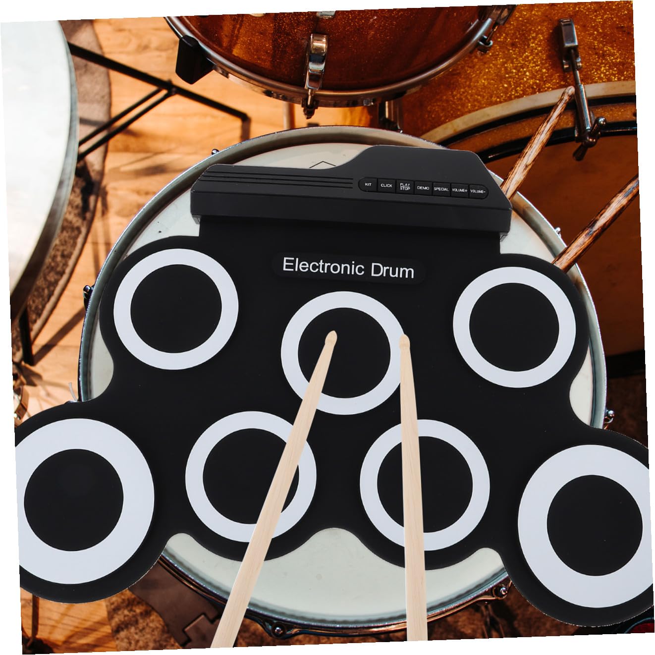 TOYANDONA Batterie Électrique à Enroulable Kit Portable Avec Batterie Entraînement Instrument De Musique