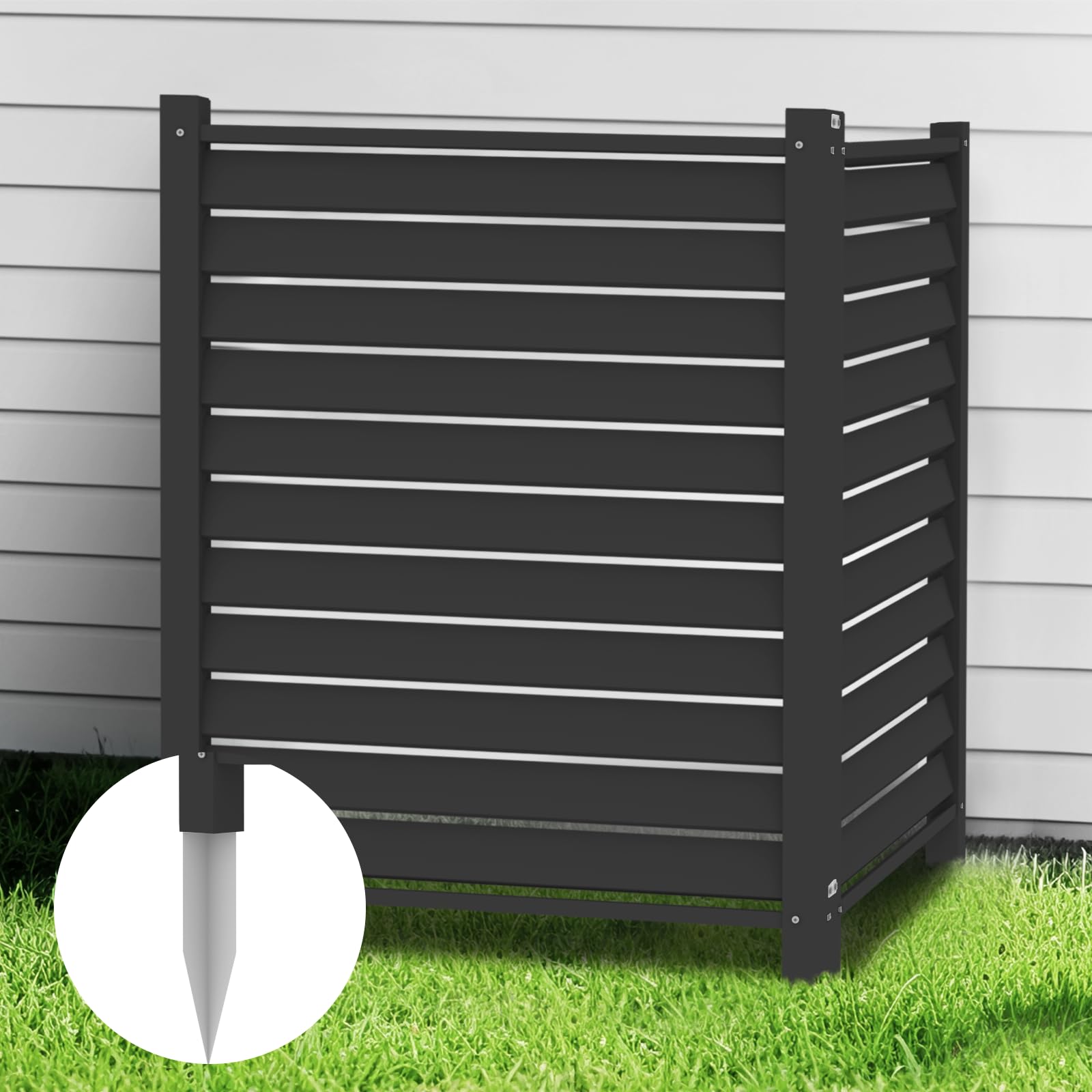 FLYYIBO Air Conditioner Fence 36" W x 45" H Vinyl Privacy Fence, Pool Equipment Enclosure Trash Can Enclosure Fence, Outdoor Privacy Screens, Kit