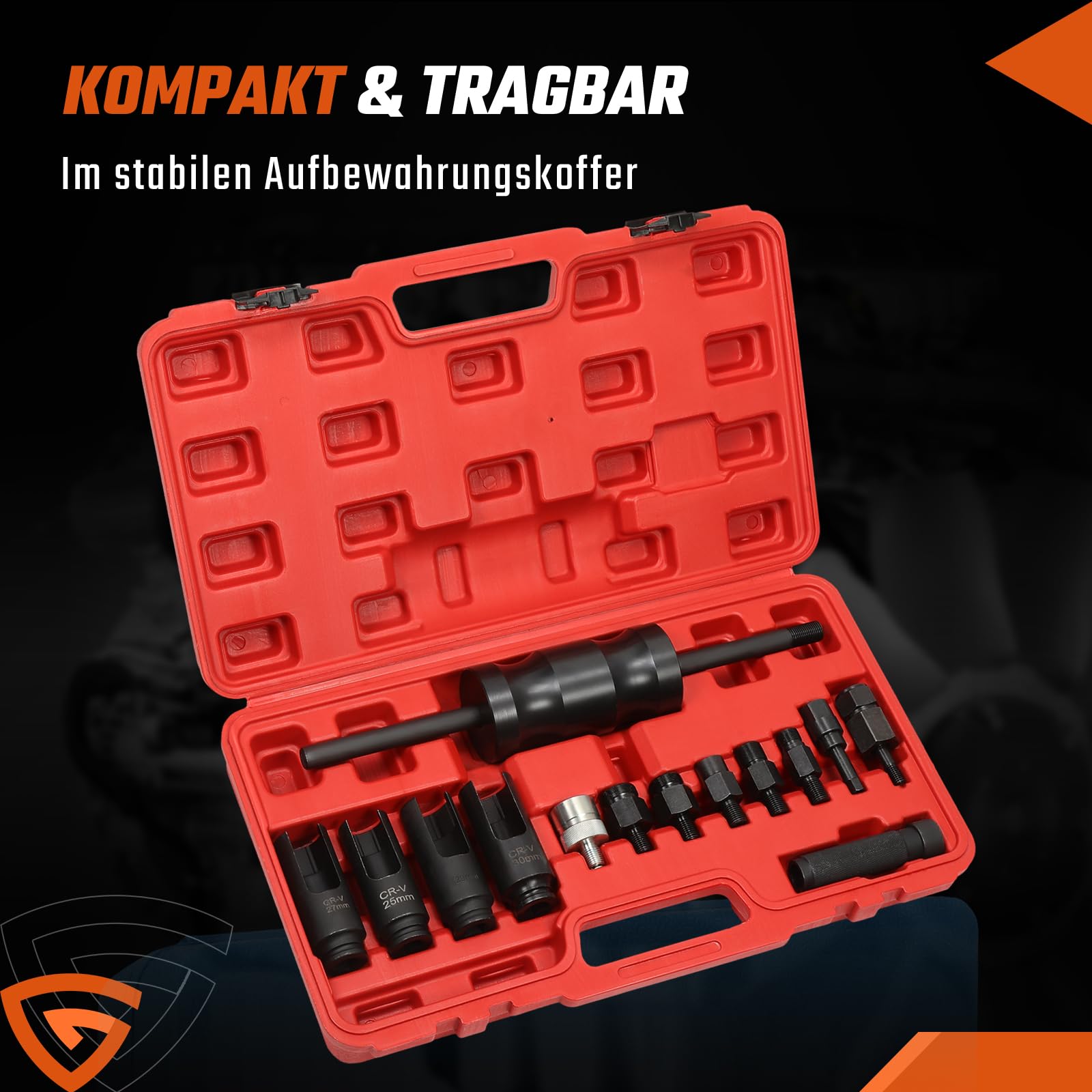 GEARMONSTER 14-TLG CDI Diesel Injektor Auszieher Injektionsabzieher Werkzeug Set Einspritzdüsen Injektoren Abzieher