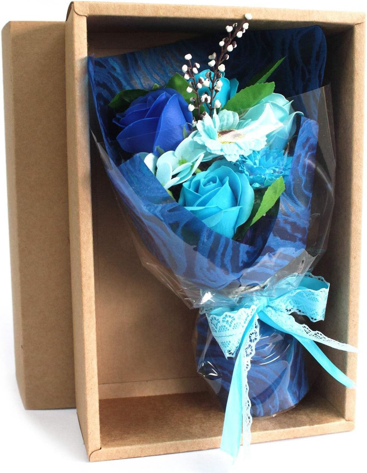 Boxed Hand Soap Flower Bouquet - Blue
